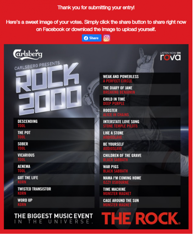 The Rock FM 2000, 2020. Bands and Best Song lists. Cheers to Carlsberg